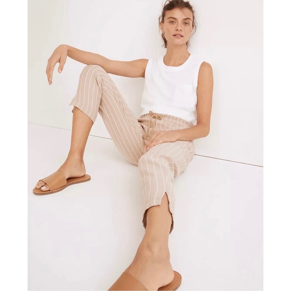 Madewell Lightestspun Beach coverup wide leg striped pants